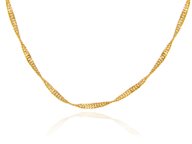 Yellow Gold 0.2mm Singapore Chain