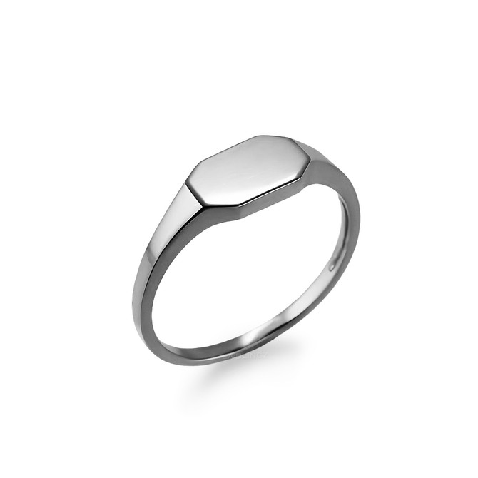 Gold Rectangular Octagon Signet Pinky Ring
