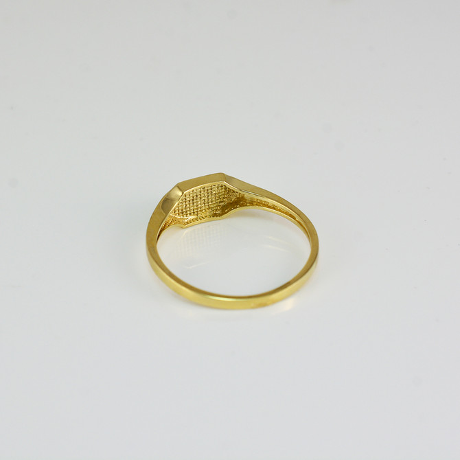 Gold Rectangular Octagon Signet Pinky Ring