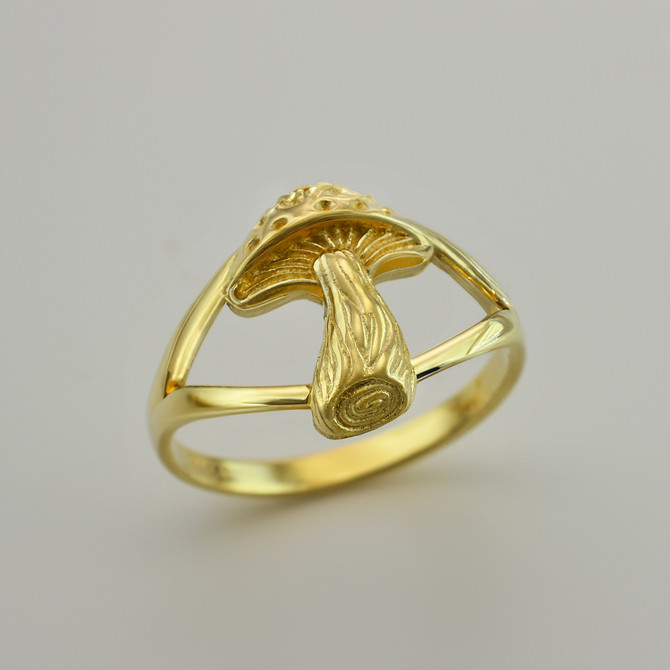 Yellow Gold Mushroom Women's Ring