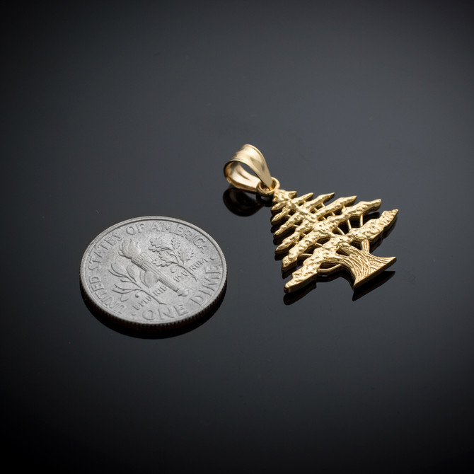 Gold Cedar Tree of Lebanon Pendant