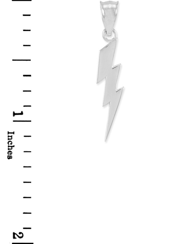 White Thunderbolt Charm Pendant