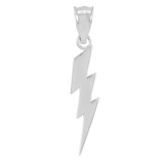 White Thunderbolt Charm Pendant