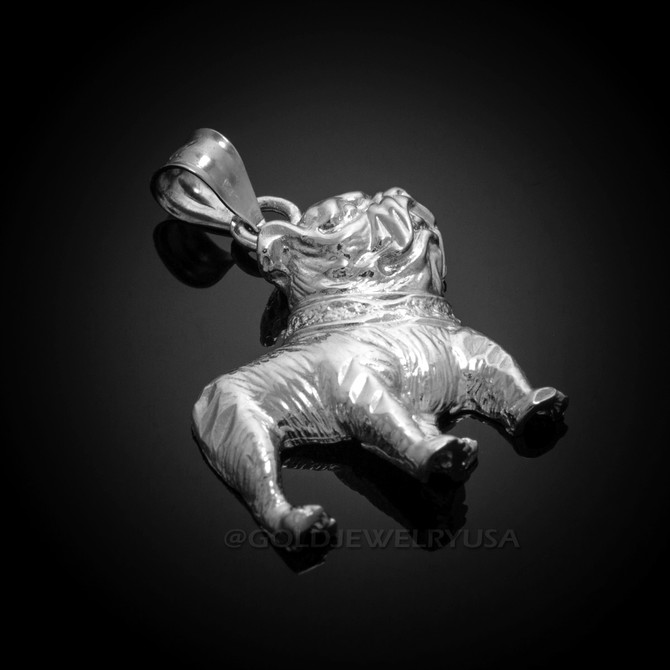 White Gold Bulldog Pendant