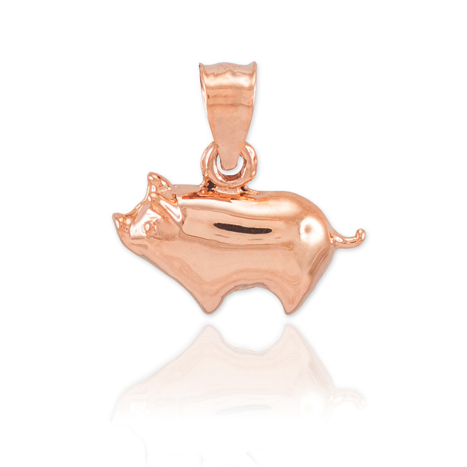 Rose Gold Pig Pendant
