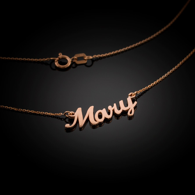 Rose Gold Name Script Necklace "Mary"
