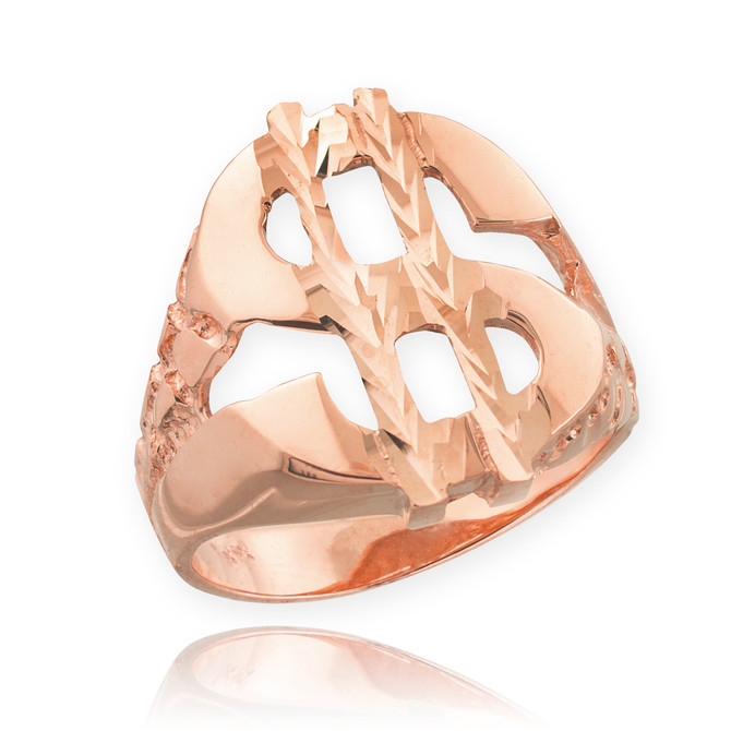 Rose Gold Dollar Sign Nugget Ring