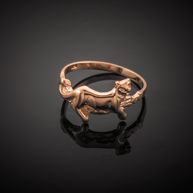 Rose Gold Lioness Ring