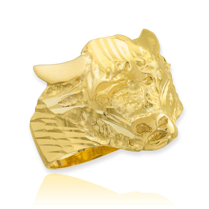 Gold Bull Taurus Ring