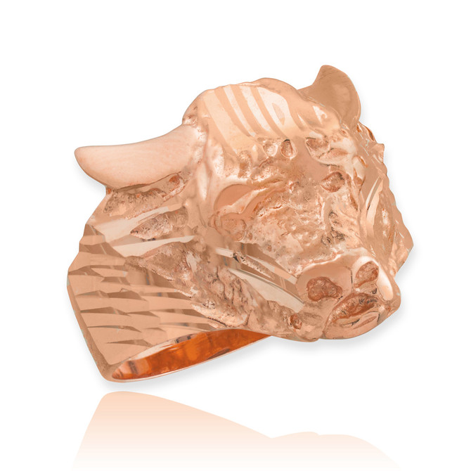Rose Gold Bull Taurus Ring