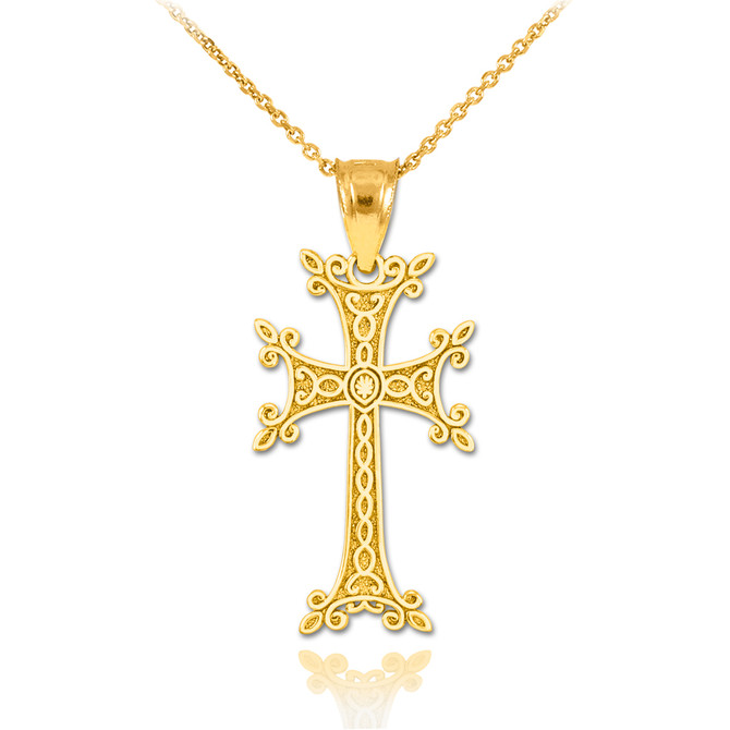 Gold Armenian Cross Pendant Necklace