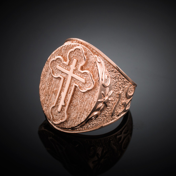 Rose Gold Russian Cross Ring