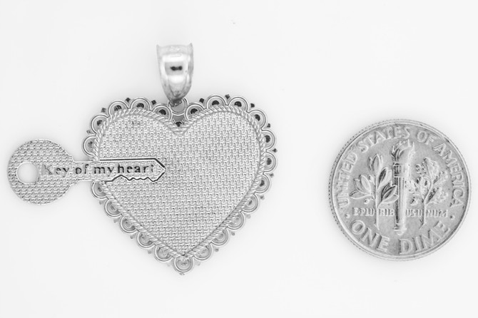 White Gold "Key of my Heart" Detachable Pendant