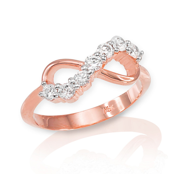 Rose Gold Infinity CZ Ring