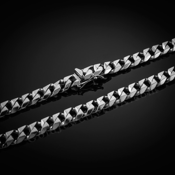 White Gold Men's Cuban Chain