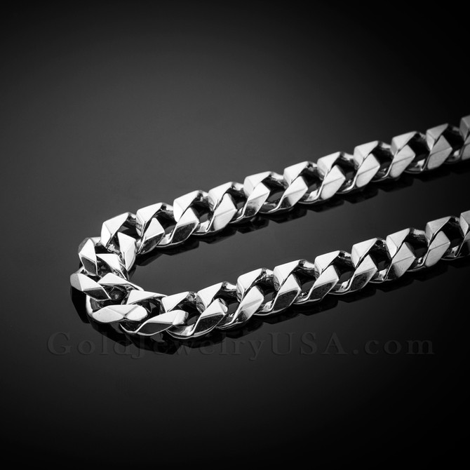 White Gold Men's Cuban Chain