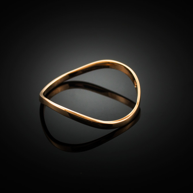 Rose Gold Wavy Thumb Ring