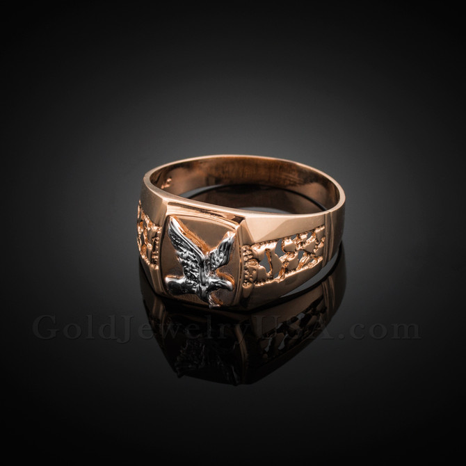 Men's Rose Gold Eagle Ring