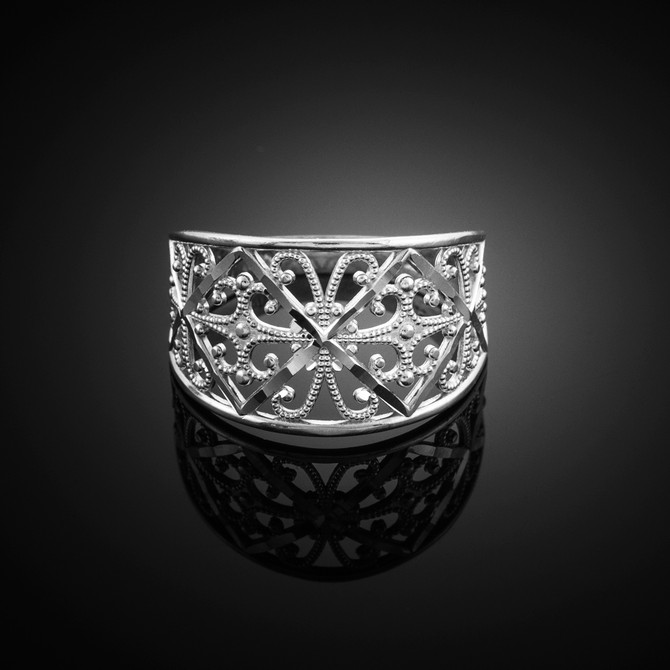 White Gold Filigree Ring