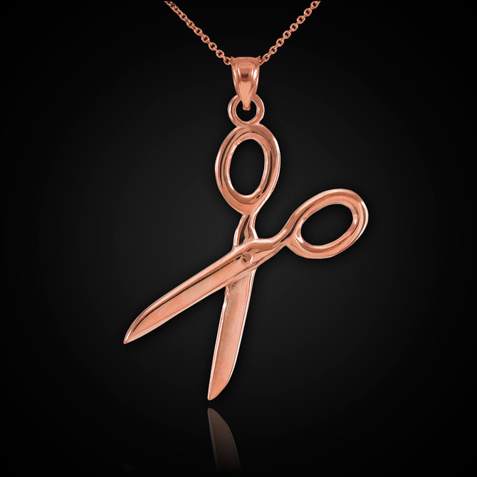 Rose Gold Scissor Pendant Necklace
