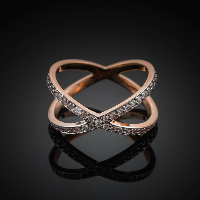 Rose Gold Diamond Orbit Ring