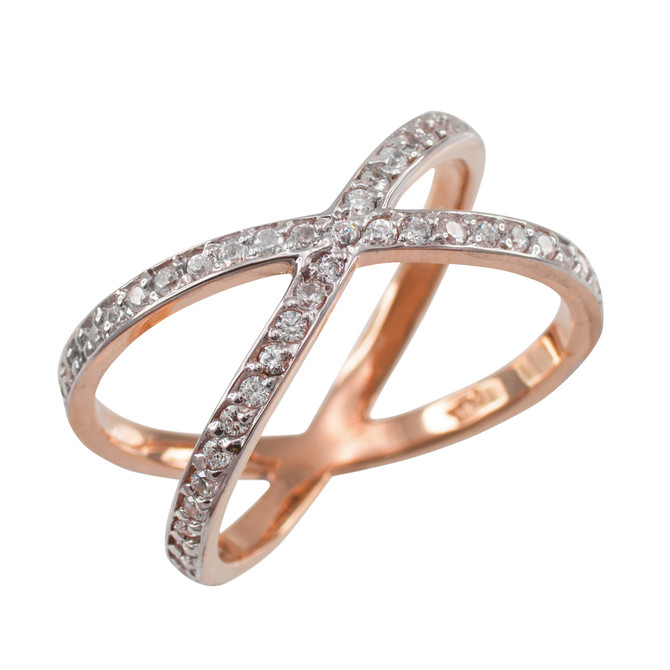 Rose Gold Diamond Orbit Ring
