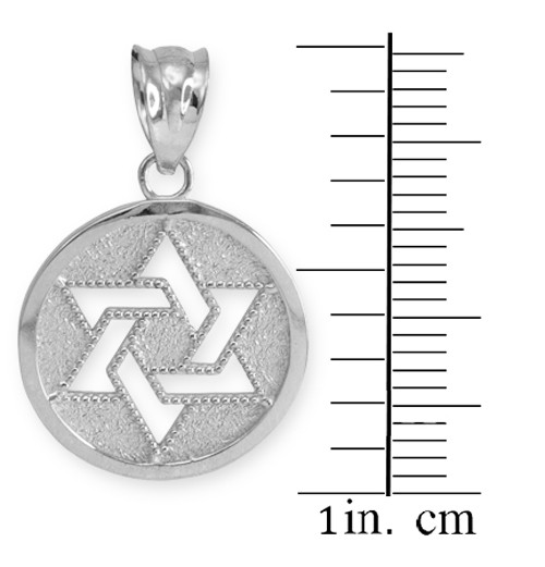 White Gold Cut-Out Star of David Pendant Necklace