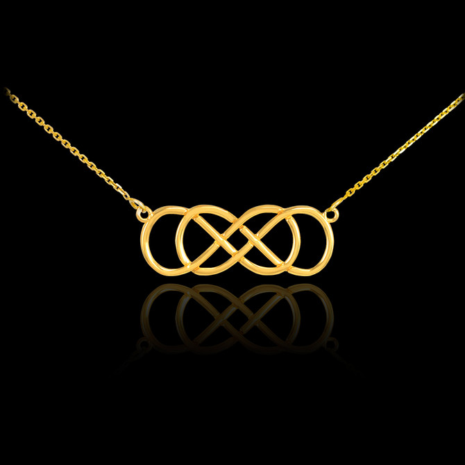 14K Gold Double Knot Infinity Necklace