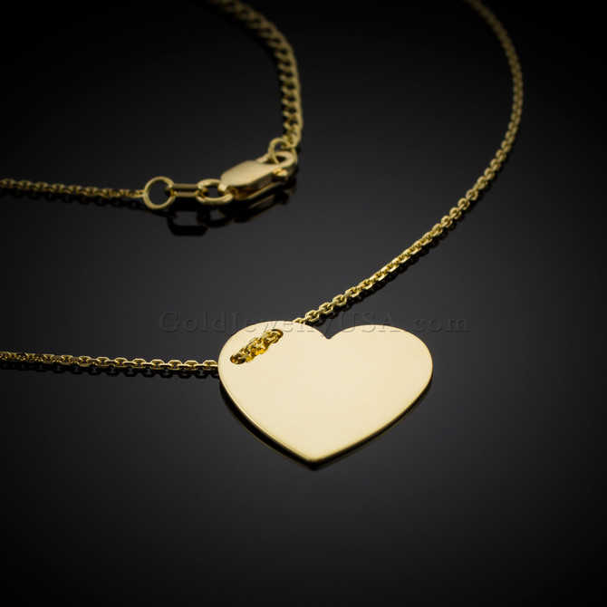 14k Solid Gold Heart Necklace