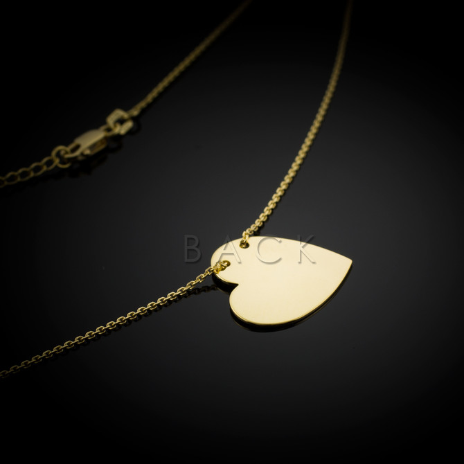 14k Solid Gold Heart Necklace