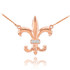 14k Rose Gold Diamond Fleur-de-Lis Necklace