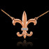 14k Rose Gold Diamond Fleur-de-Lis Necklace