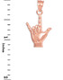 Rose Gold "Hang Loose" Shaka Charm Pendant