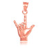 Rose Gold "Hang Loose" Shaka Charm Pendant