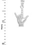 White Gold "Hang Loose" Shaka Charm Pendant