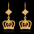 Multi-Tone Gold Quinceanera Crown CZ Earrings