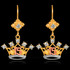 Gold Quinceanera Crown CZ Earrings