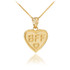 Gold 'BFF' Heart Pendant Necklace