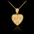 Gold 'BFF' Heart Pendant Necklace