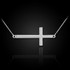 solid white gold sideways cross necklace
