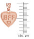 Rose Gold BFF Heart Pendant Necklace
