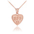 Rose Gold BFF Heart Pendant Necklace