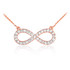 14K Rose Gold Diamond Infinity Necklace