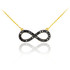 14K Gold Infinity Necklace with Black Diamonds