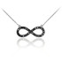 14K White Gold Infinity Necklace with Black Diamonds