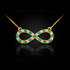 14K Gold Infinity Necklace with Diamonds and Emeralds