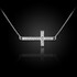 white gold sideways cross diamond necklace