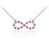 14K White Gold Infinity Necklace with Diamonds and Rubies
