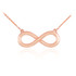 14K Polished Rose Gold Infinity Necklace