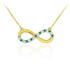 14K Gold Diamond Infinity Necklace with Emeralds